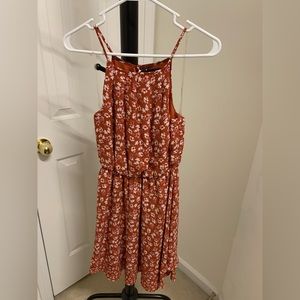 Orange floral dress - XS
